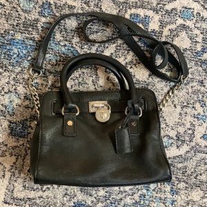 Michael Kors Black Leather Crossbody Handbag